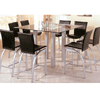 Silver Glass/Metal Counter Table Dining Set 120218/9 (CO)