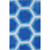 Handmade Abstract Honeycomb Blue Rug 14806079(OFS188)