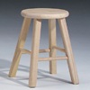 Solid Unfinished Wood 18 In. Round Top Stool 1S-518(ICFS)