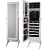 White Cheval Mirror Jewelry Cabinet Armoire 2050w(OFS)