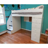 Twin Over Full Loft Bed Space Saver with Stairs and Drawers 