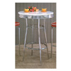 Soda Fountain White Bar Table In Retro Chrome 2300 (CO)