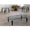 3-Pc Matte Chrome And Black Coffee Table Set 2330 (CO)