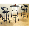 3-PC Black Bar Set With  R Shape Stools 2383-87 (CO)