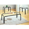 3-Pc Satin Black Coffee Table Set 2580 (CO)