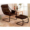 Satin Black Easy Chair With Ottoman 2911 (CO)