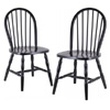 Solid Wood Set of 2 Windsor Chairs 29237(WWFS)