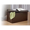 Brown Faux leather Folding Storage Ottoman Bench 3218(KBFS)