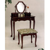 Cherry Finish Vanity Set With Tapestry Stool 3441 (COFS40)