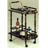 Cherry Finish Serving Cart With Brass Accents 3512 (CO)
