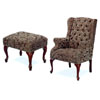 Button Tufted Wing Chair And Ottoman 3932A (CO)