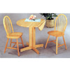 3-Pc Natural Wood Round Table & Chairs 4137/4127 (CO)