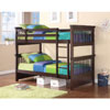 Solid Wood Twin Bunk Bed In Cappuccino 460266(COFS)