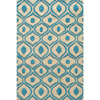 Hand Tufted Modern Waves Teal Polyester Rug 14618629(OFS146)
