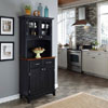 Black Hutch Buffet with Wood Top 5001-0042-42(OFS)