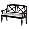 Weathered Black Upholstered Bench 5039 (CO)