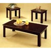3-Pc Black Oak Veneer Parquet Coffee/End Table Set 5169 (CO)