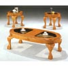 3-Pc Oval Oak Finish Coffee And End Table Set 5737 (CO)