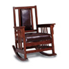 Rocking Wood and Leather Chair Rocker 600058(COFS)