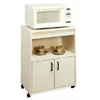 White Microwave Stand With Casters 6528 (CO)