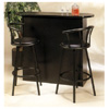 3-Pc Satin Black Bar Unit With Swivel Stools 6529-98 (CO)