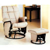 Leatherette Swivel Glider Recliner With Ottoman 7381 (CO)