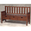 Walnut Storage Bench with Three Drawers 84000WAL-01-KD-U(LN)