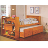 Solid Wood Captains Bed With Bookcase 8430(ABC)