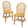 Solid Wood Windsor Chair, Natural Set of 2 89999(WWFS)
