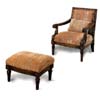 Accent Chair In Oak Finish with Ottoman 900051 (CO)