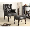 Dark Brown Wing Chair and Ottoman 900262(COFS)