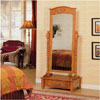 Oak Cheval Mirror with Drawer 900508(CO)