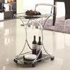 Kitchen Carts Serving Cart with 2 Black Glass Shelve 910001(