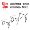 Slim Jim Aluminum Adjustable Height Folding Table AT-101-S2(