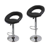 Set Of 2 Leather Hydraulic Lift Adjustable Barstool