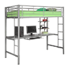 Sunrise Twin Size Workstation Loft Bunk Bed in Silver (WE)