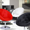 Egg Shape Cushioned Leatherette Adjustable Barstool