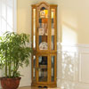Lighted Corner Curio Cabinet - Golden Oak CM0695 (SEIFS)