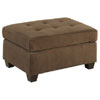 Waffle Suede Cocktail Ottoman - Truffle F7120 (PXFS)