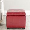 Broadway Red Leather Tufted Storage Ottoman HUD08231R(OFS)