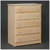 Solid Wood Riverdale Beveled Edge 5 Drawers Chest 