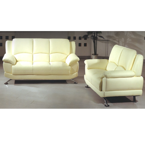 Ivory Leather Sofa Set S990-A (PK)