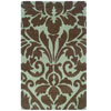 Trio Collection Chocolate/Spa Blue Area Rug TAB101_(LNFS)