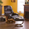Cafe Brown Bonded Leather Recliner and Ottoman UP7673RC (SEI