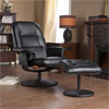 Black Faux Leather Recliner And Ottoman UP8903RC (SEIFS)