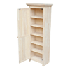 Solid Parawood Storage Cabinet in Unfinished Wood