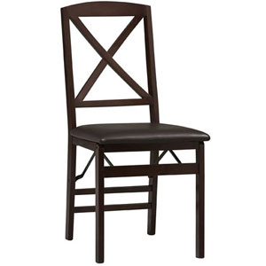 Triena X Back Folding Chair in Espresso Set of 2 01826ESP-02