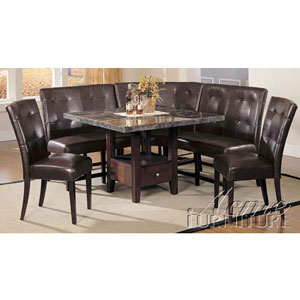 6-Pc Danville Marble Top Dining Set 0280/2/3/7054 (A)