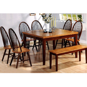 7-Pc Honey Oak and Chestnut Dining Set 100341/5579A (CO)