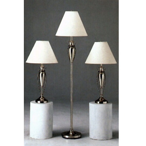 3-Pc Chrome Plated Metal Base Lamps 1152 (CO)
